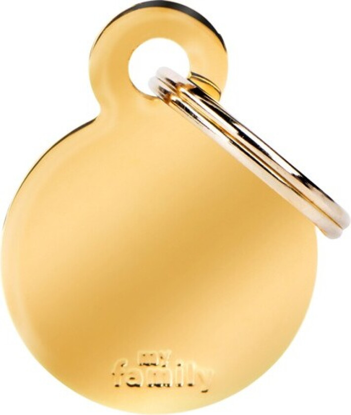 ID Tag Basic collection Big Round in Golden plated Brass