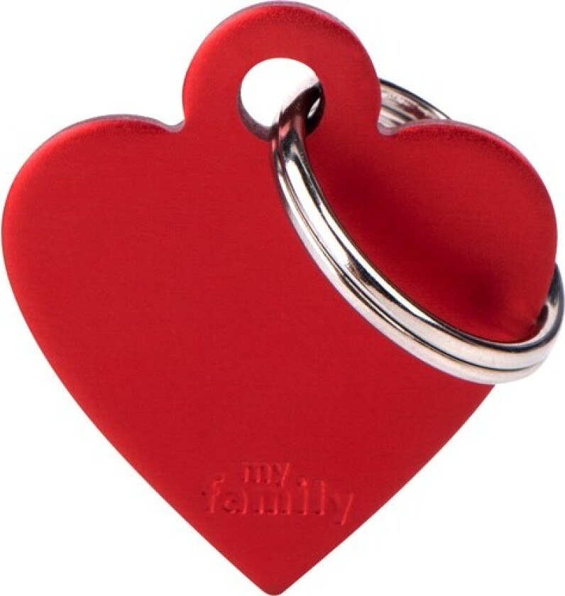 ID Tag Basic collection Small Heart Red in Aluminum