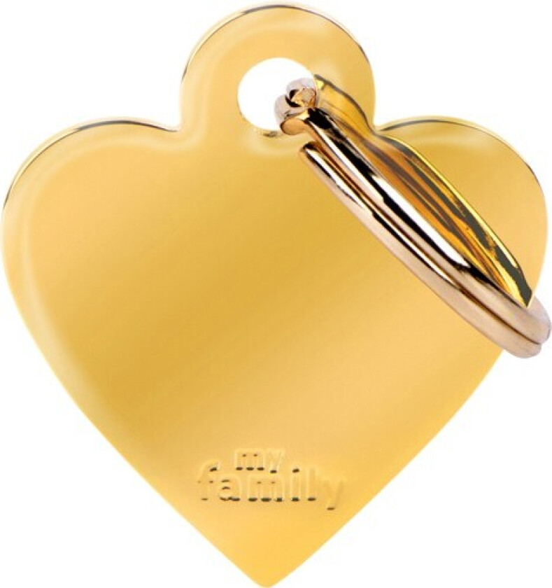 ID Tag Basic collection Big Heart in Golden Plated Brass