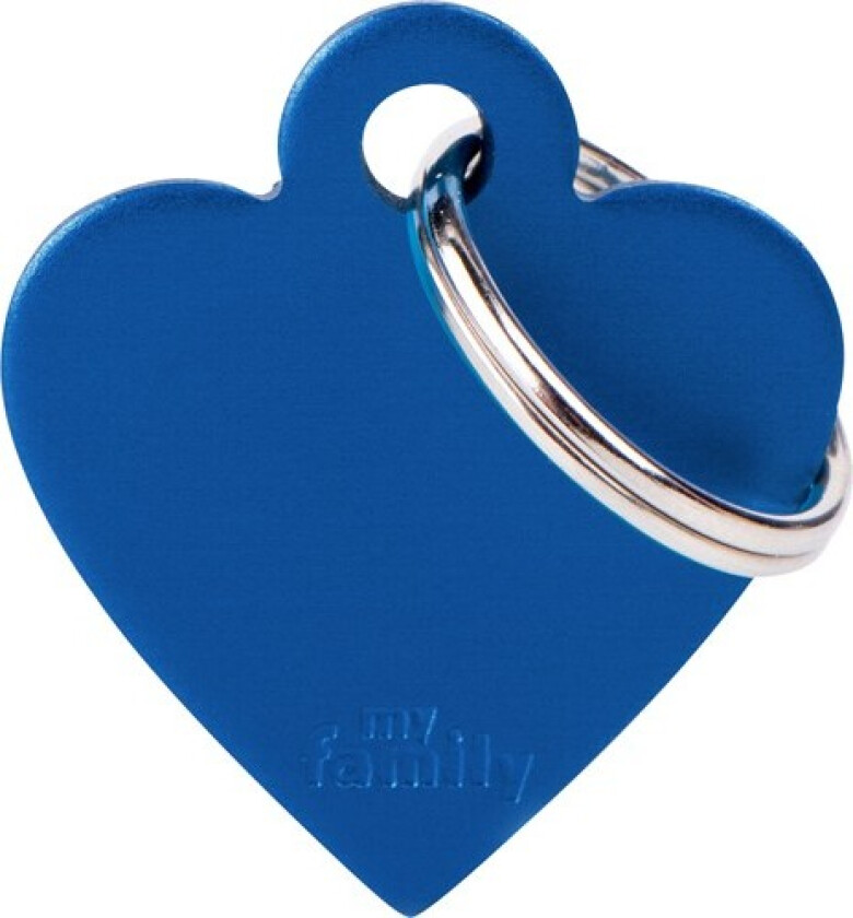 ID Tag Basic collection Small Heart Blue in Aluminum