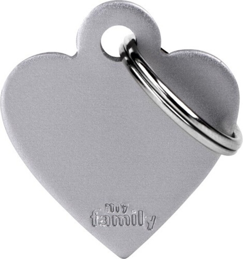 ID Tag Basic collection Big Heart Grey in Aluminum