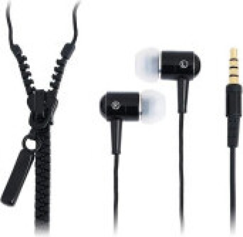 "Zipper" stereo in-ear headset with remote black