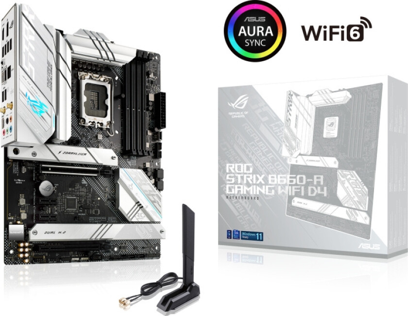 ROG STRIX B660-A GAMING WIFI D4 Hovedkort - Intel B660 - Intel LGA1700 socket - DDR4 RAM - ATX