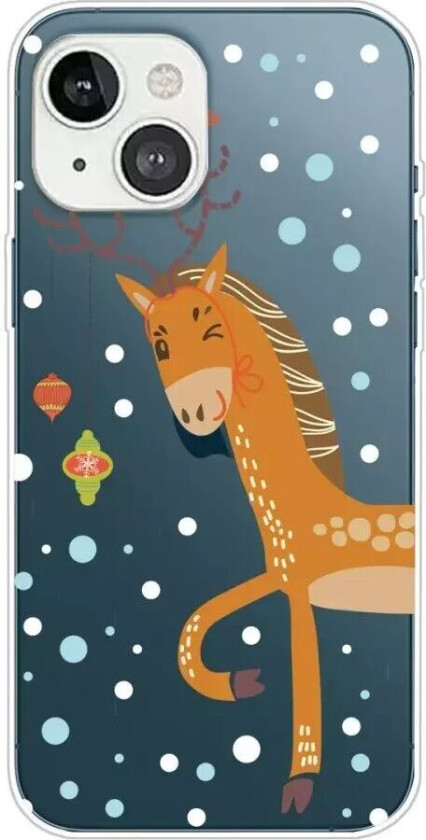 iPhone 13 Plast Jul Deksel - Gjennomsiktig - Reinsdyrhest