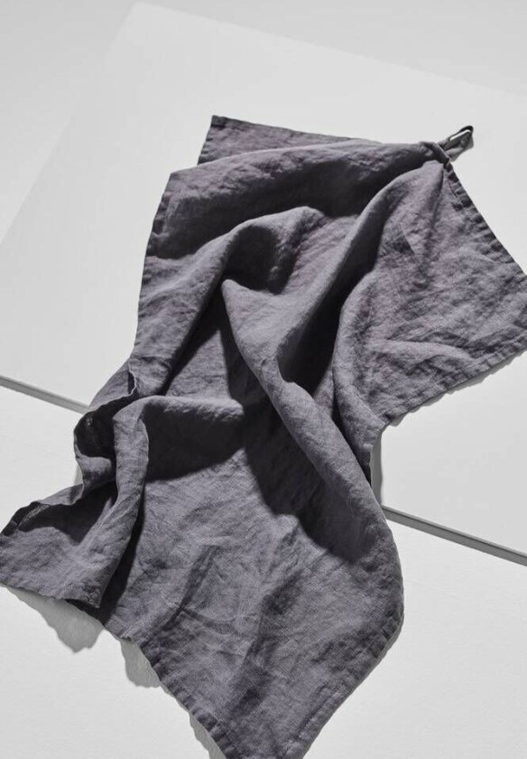 Frank kjøkkenhåndkle i fransk lin Asfaltgrå