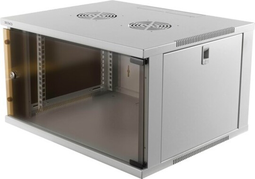 19" cabinet 6U 540x450mm standing or wall mount glass door white