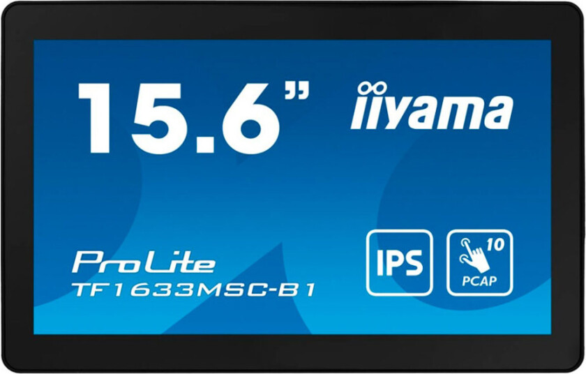 15" iiyama ProLite TF1633MSC-B1 - LED monitor - Full HD (1080p) - 15.6" - 5 ms - Skjerm