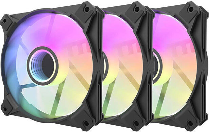 Computer fan set INF8 ARGB 3in1 120x120 (black) - Kabinettvifte - 120mm - Svart