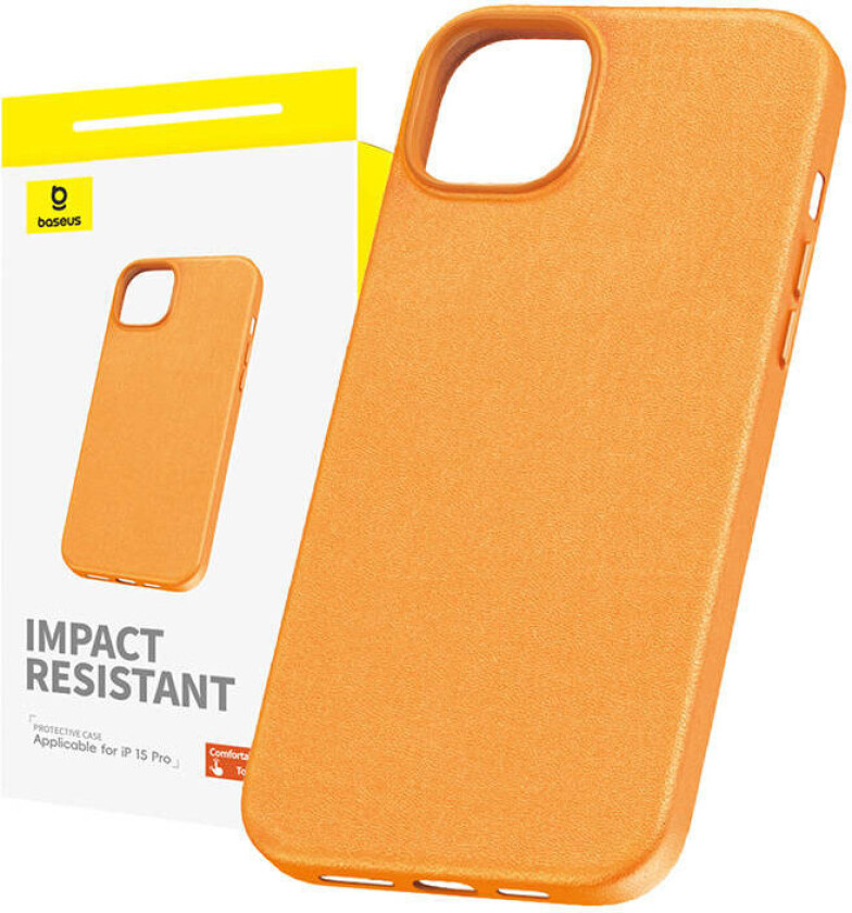 Phone Case for iPhone 15 Pro Fauxther Series (Orange)