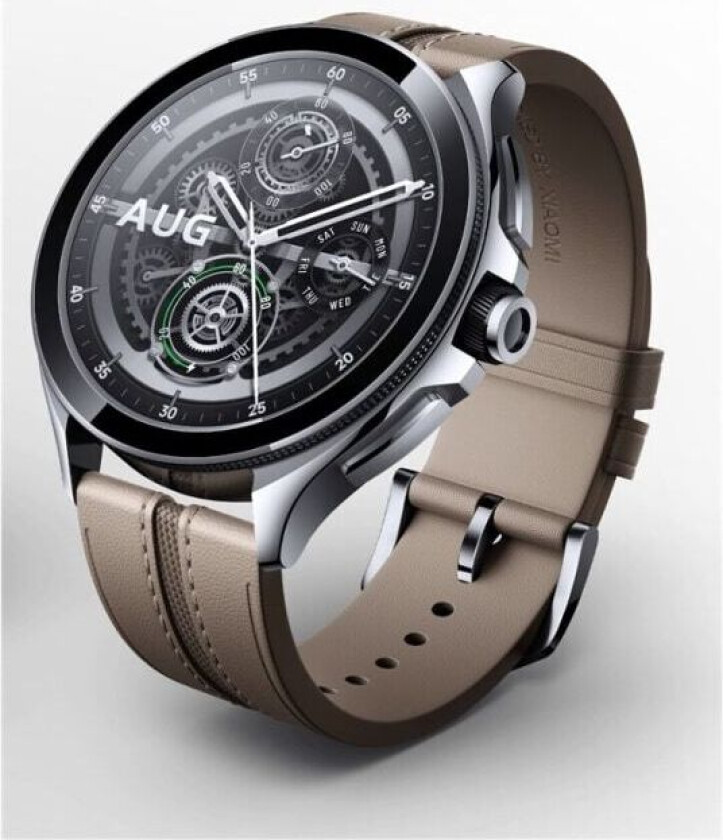 Watch 2 Pro - Silver Case with Brown Leather Strap