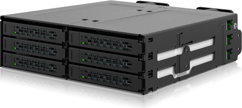 Bilde av ToughArmor MB118VP-B - storage enclosure - 6 x U.2/U.3 NVMe SSD mobile rack for 5.25"â bay with SlimSAS SFF-8654 8i - PCIe 4.0 - PCIe 4.0