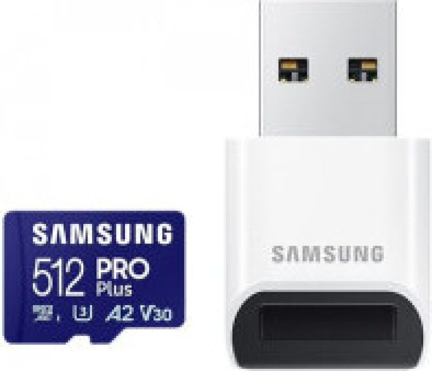 PRO Plus 512 GB microSD-minnekort + USB-leser