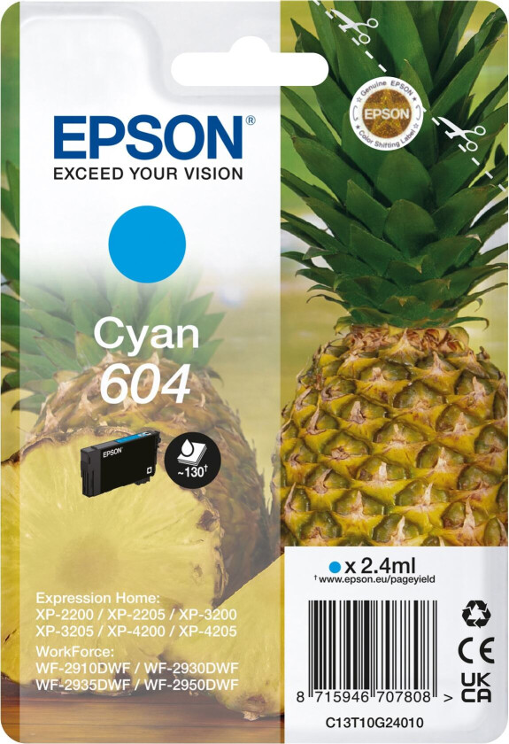 604 - cyan - original - ink cartridge - Blekkpatron Blå