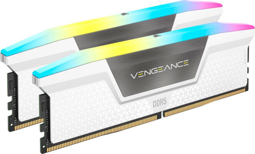 Vengeance RGB DDR5-6000 - 32GB - CL36 - Dual Channel (2 stk) - Intel XMP - Hvit med RGB