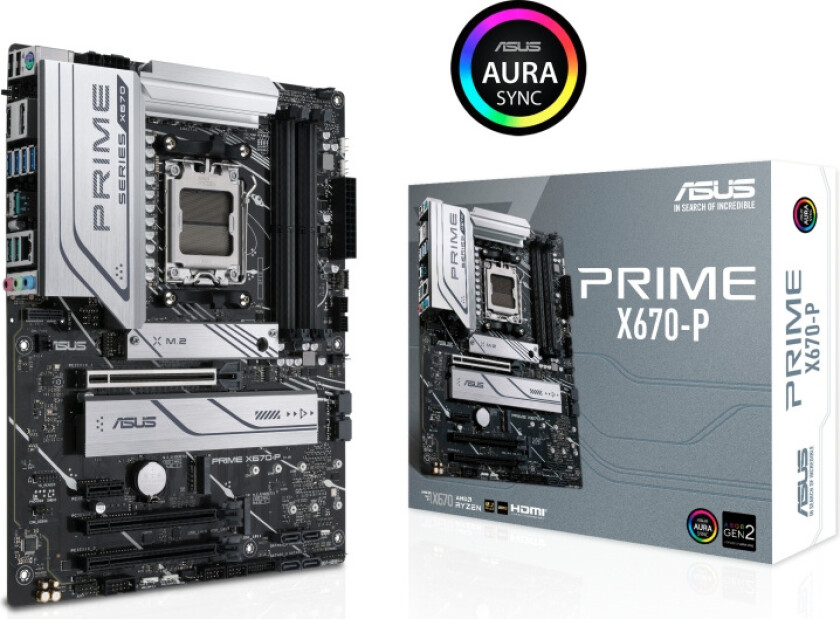 PRIME X670-P Hovedkort - AMD X670 - AMD AM5 socket - DDR5 RAM - ATX