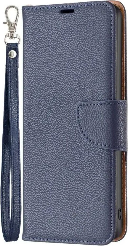 Samsung Galaxy A15 (5G) / A15 PU Litchi Skin Flip Deksel med Lommebok & Stropp - Blå