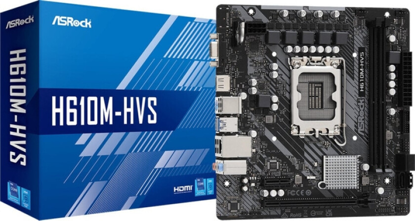 H610M-HVS Hovedkort - Intel H610 - Intel LGA1700 socket - DDR4 RAM - Micro-ATX