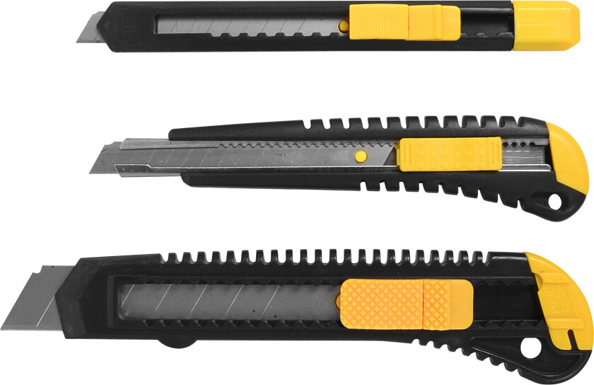 Knivsett 2x9 mm og 1x18 mm - 3 stk.