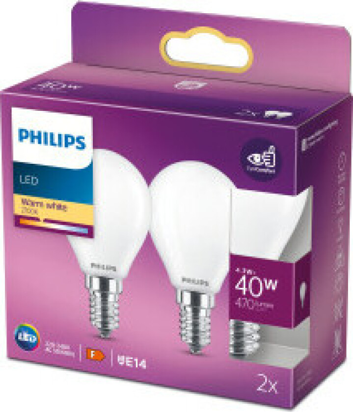 LED-lyspære Classic Candle 4.3W/827 (40W) Frosted 2-pack E14