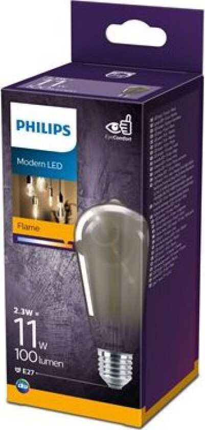 LED-lyspære Classic Edison 2,3W/818 (11W) Smoky E27