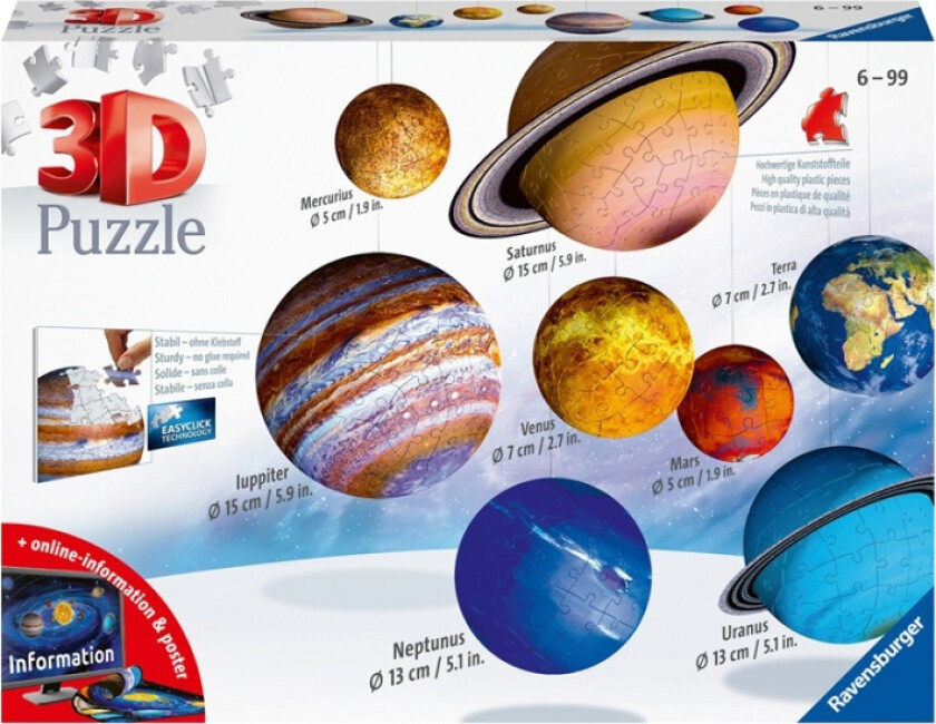 3D Puzzle Solar System 3D Puslespill