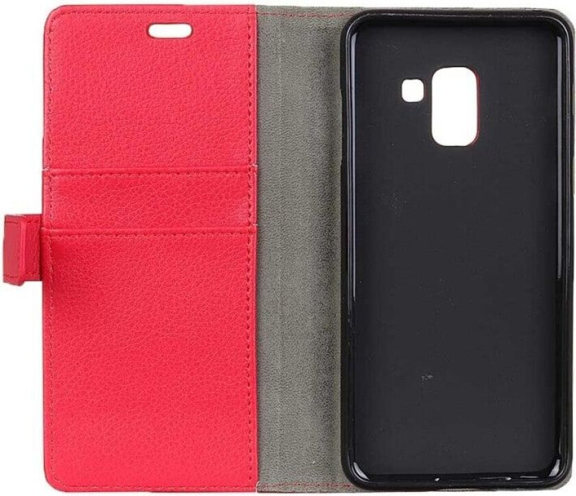Lommebokdeksel 2-kort Samsung Galaxy A6 Plus 2018 (SM-A610F) : Farge - RØD