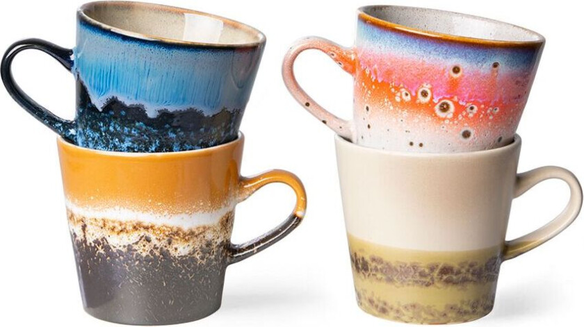 70's ceramics Americano Kopp 4-pk 26 cl Pegasus
