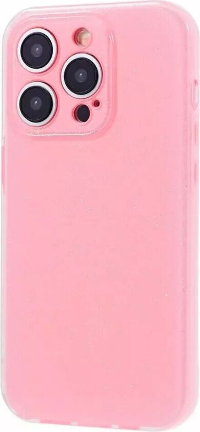 iPhone 15 Pro Fleksibelt Plastdeksel med Glitter - Rosa