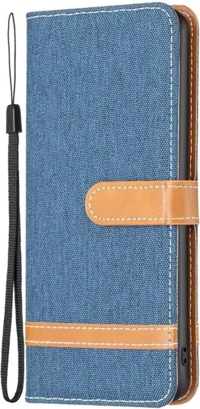 iPhone 14 Pro Max Skinn Flip Deksel - Marineblå