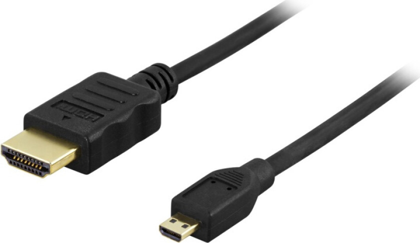 HDMI-kabel, 1.4+E, 19-pin ha-Micro 19-pin ha, 1080p, svart, 2m