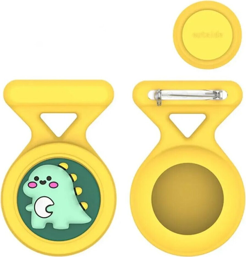 AirTag Silikon Deksel m. Brosje & Motiv - Dinosaur