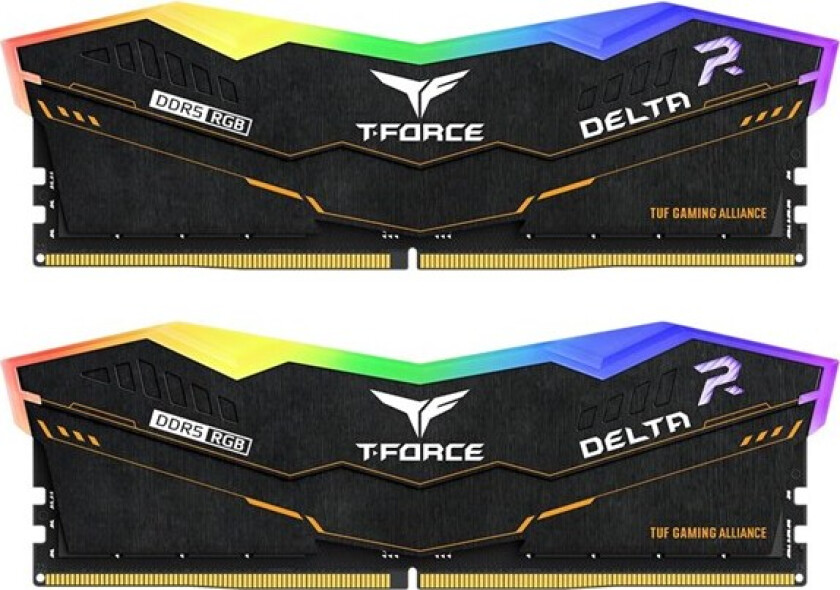 T-Force Delta TUF RGB DDR5-6400 - 32GB - CL40 - Dual Channel (2 pcs) - Intel XMP - Svart med RGB