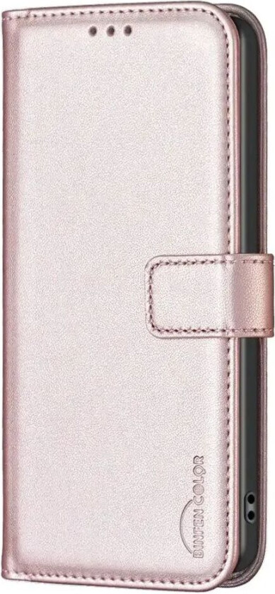 Samsung Galaxy S24 Ultra Kunst Skinn Flip Deksel m. Stativ & Lommebok - Rose Gold