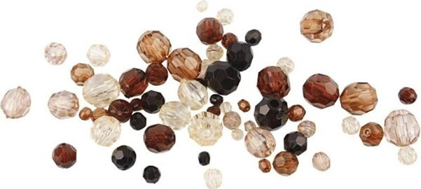 Harmoni Fasetterte Plastperler Miks Gylden 50 G