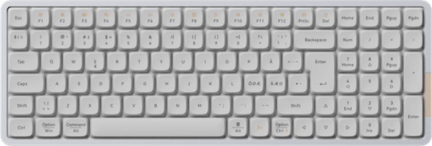 FLOW 100 - Linear Kailh Ghost - Tastatur - Nordisk - Hvit