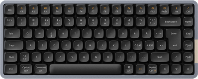 FLOW 84 - Tactile Kailh Phantom - Gamingtastatur - Uten numpad - Nordisk - Svart