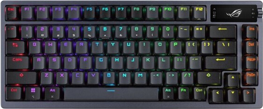 ROG AZOTH 75% Wireless DIY Custom RGB - Gamingtastatur - Uten numpad - Amerikansk Engelsk - Svart