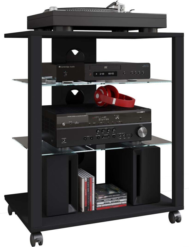 FolasR Hifi møbel 3 hyller svart.