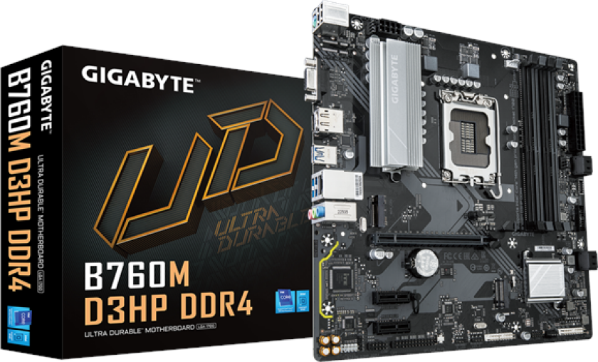 B760M D3Hp DDR4 Hovedkort - Intel B760 Express - Intel LGA1700 socket - DDR4 RAM - Micro-ATX