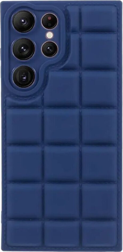 Samsung Galaxy S24 Ultra Fleksibelt Plast Deksel med Jakketekstur - Blå