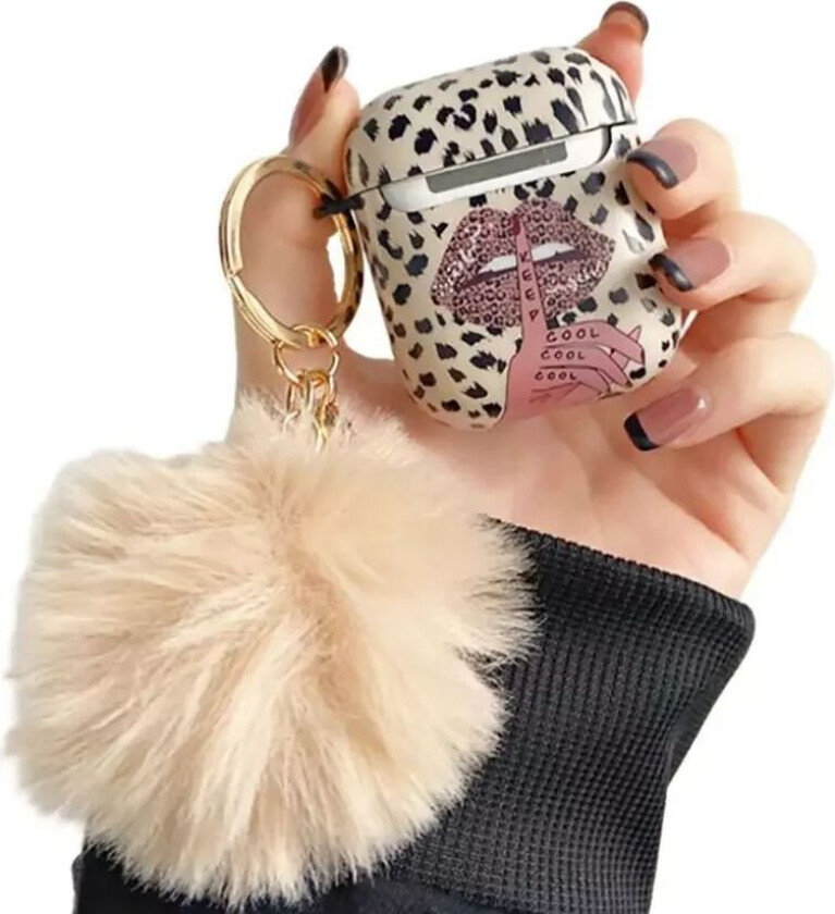 Apple AirPods (1 & 2. gen.) Plastdeksel m. Anheng - Leopard