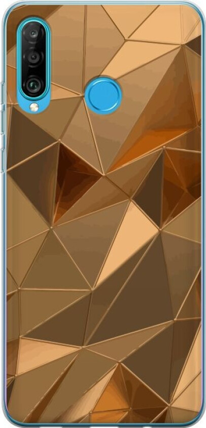 Mobildeksel til Huawei P30 lite med 3D Gull motiv