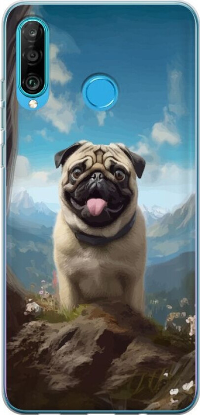 Mobildeksel til Huawei P30 lite med Glad Hund motiv