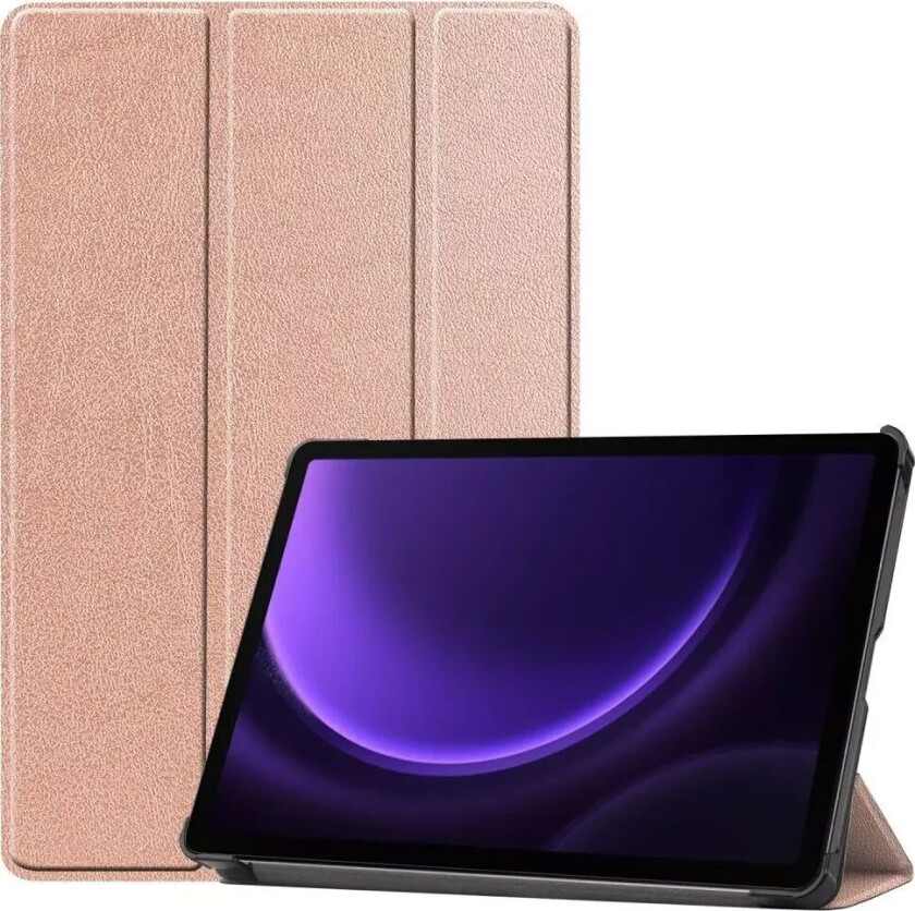 Samsung Galaxy Tab S9 Ultra Tri-Fold Skinn Deksel m. Stativfunksjon - Rose Gold