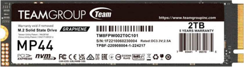 Team Group MP44 SSD Harddisk 2TB - M.2 PCIe 4.0 x4 (NVMe)