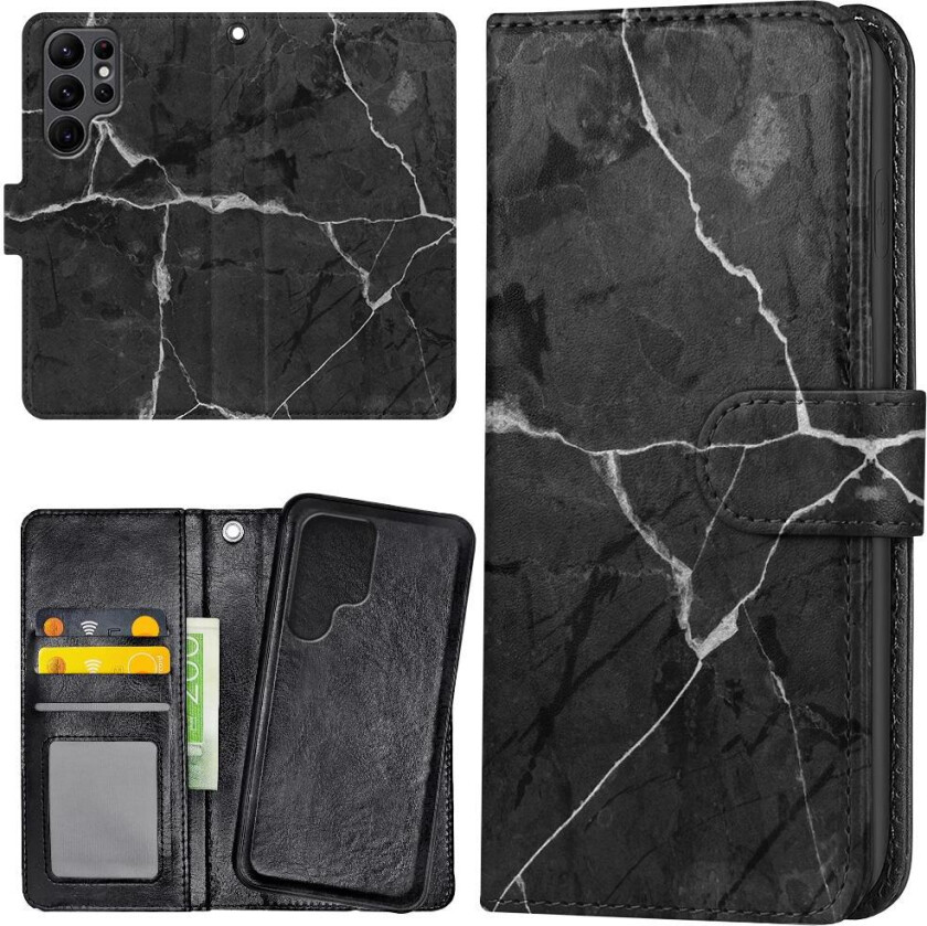Samsung Galaxy S22 Ultra - Lommebok Deksel Marmor