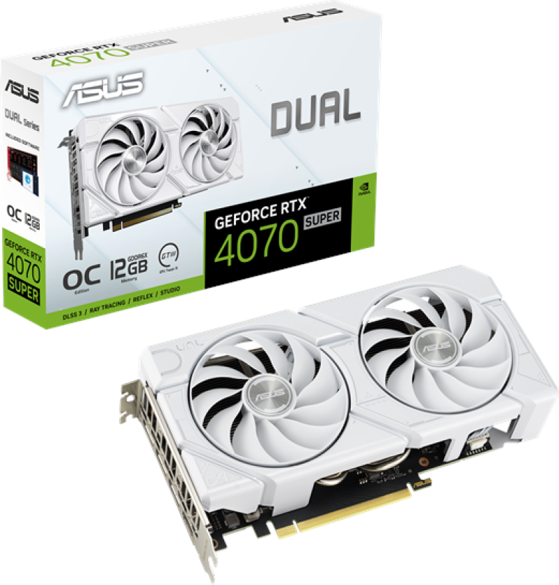 GeForce RTX 4070 SUPER DUAL EVO White OC - 12GB GDDR6X RAM - Grafikkort