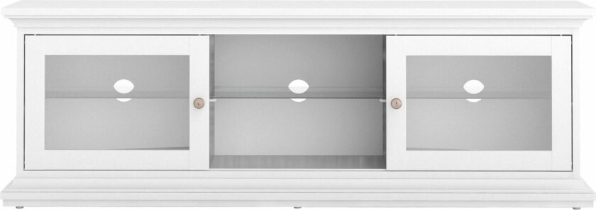 Venedig Tv-benk med 2 skyvedører bredde 150 cm, høyde 51 cm hvit.