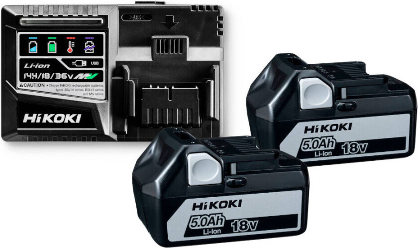 HIKOKI BATTERI BSL1850 x2 5,0Ah +ŁADOWARKA UC18YSL3