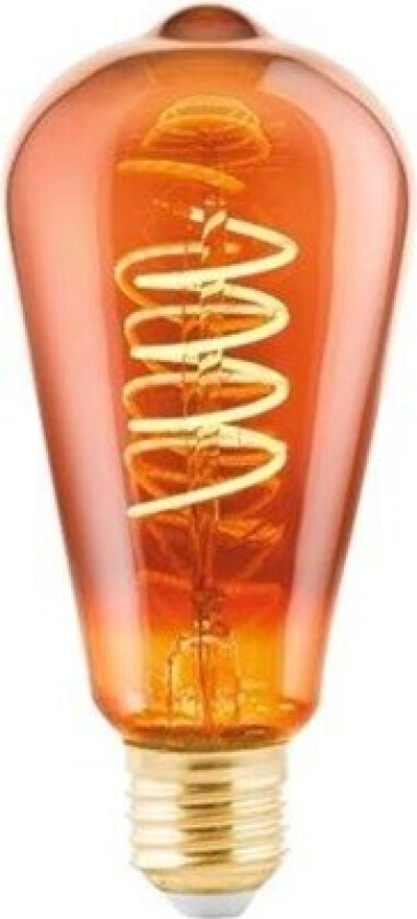 Eglo - LED-filamentlyspære - form: ST64 - E27 - 4 W (ekvivalent 4 W) - varmt hvitt lys - 2000 K - kobber